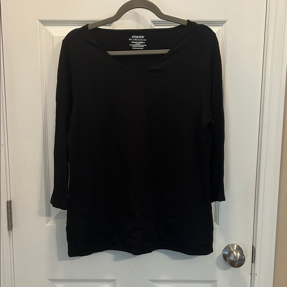 Chico's Black V-Neck Blouse